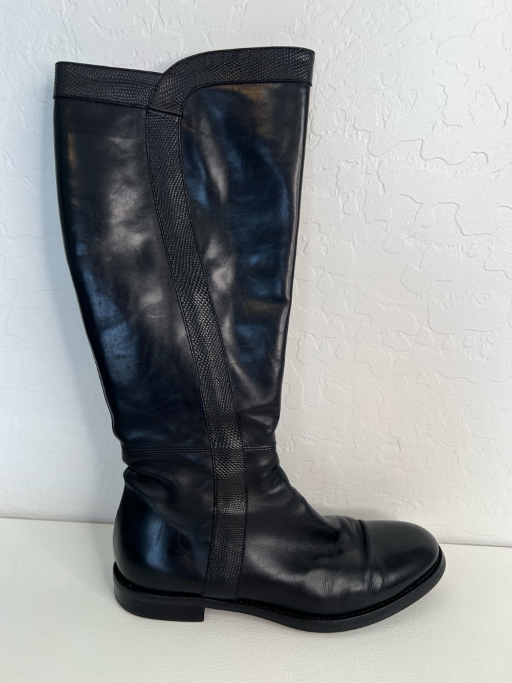 AGL ATTILIO GIUSTI LEOMBRUNI Tall Knee high Black Riding Boots 38